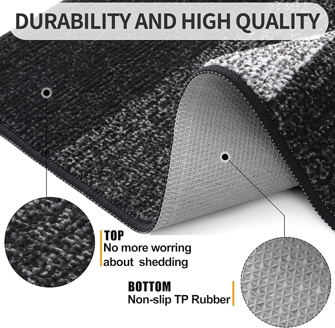 Kitinjoy Indoor Outdoor Door Mat, 44x32 Non-Slip Absorbent Dirt Trapper - Image 3