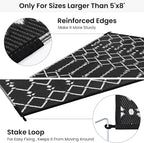 Smiry Outdoor Rug 8x10 ft, Waterproof Reversible Plastic Straw Rugs, Boho - Image 4