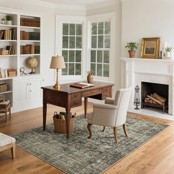 Machine Washable Throw Rugs for Entryway: Door Mat Indoor Entrance 4x6 Rug Boho - Image 2