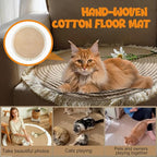 Cotton Rope Area Rug for Cats, Cat Scratch Rug, Washable Boho Braided Circle Rug - Image 4
