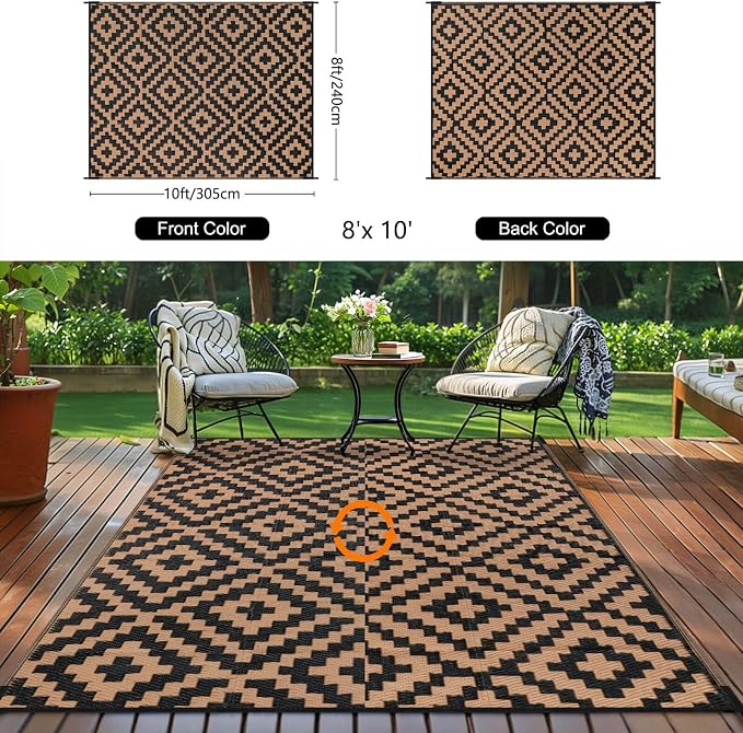 Outdoor Patio Plastic Straw Rug - Image 3
