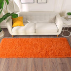 Soft Runner Rugs for Bedroom Hallways, 2x6 Orange Fluffy Shag Throw Area Rug - Image 8