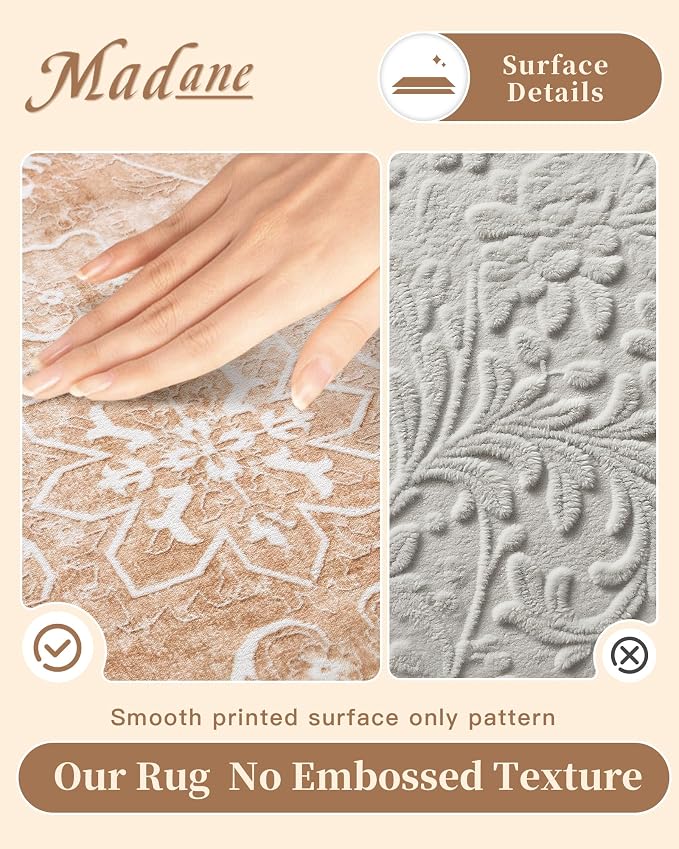 Madane 2x3 Washable Rugs for Entryway, Low Pile Non-Slip Small Area Rug Kitchen - Image 5