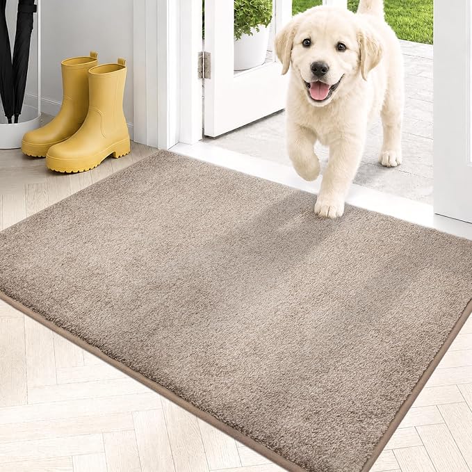 PURRUGS Dirt Trapping Door Mat 20" x 31.5", Non-Slip Machine Washable Entryway by PURRUGS