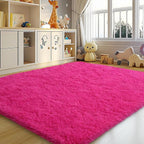 Mugorn Hot Pink Fluffy Soft Rugs by MUGORN