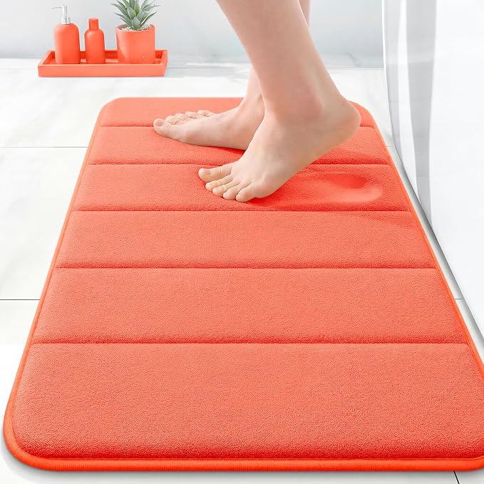 OLANLY Memory Foam Bath Mat 24x16, Super Soft Absorbent Bathroom Rugs, Quick Dry by OLANLY