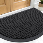 OLANLY Half Circle Door Mat Outside Entrance 29.5x17, Heavy Duty Sturdy Natural by OLANLY