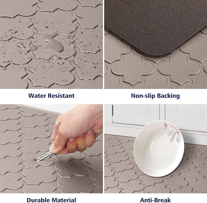WISELIFE Kitchen Mat Cushioned Anti Fatigue Floor Mat, Thick Non Slip Water - Image 3