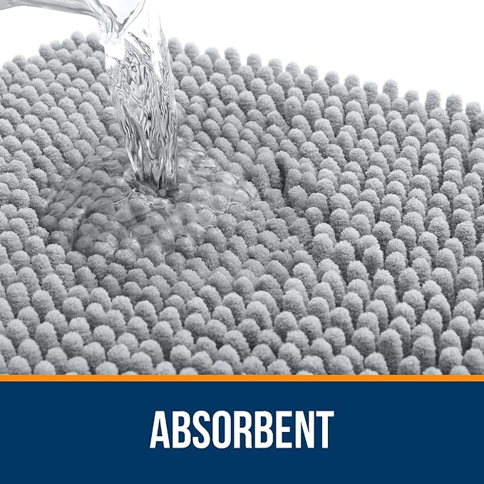OLANLY Large Bathroom Rugs 59x35, Extra Soft Absorbent Chenille Bath Rugs - Image 4
