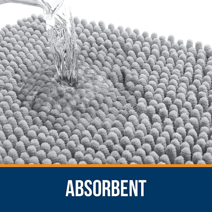 OLANLY Bathroom Rugs 35x24, Extra Soft Absorbent Chenille Bath Rugs, Rubber - Image 5