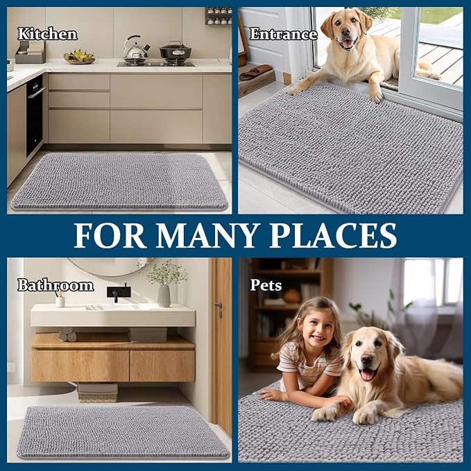 OLANLY Dog Door Mat for Muddy Paws 47x32, Absorbs Moisture and Dirt, Absorbent - Image 8