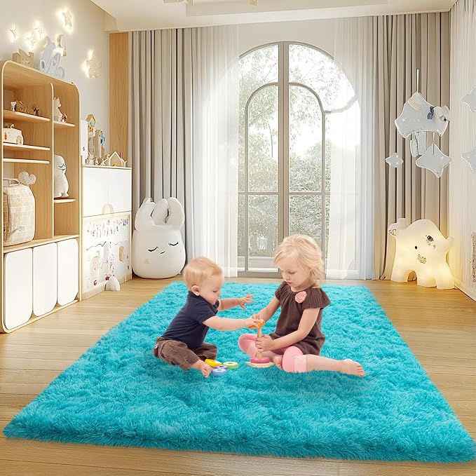 Mugorn 4x6 Rugs for Living Room, Large Fluffy Area Rugs for Bedroom, Soft - Image 2