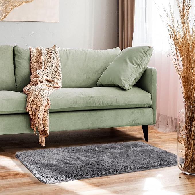 Ophanie 2x4 Small Rug Upgrade Non Slip Throw Bedside Area Rugs, Fluffy Soft - Image 6