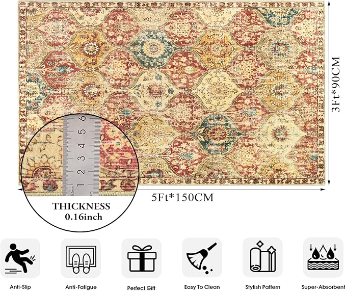 Lahome Moroccan Trellis Washable Small Area Rug, 3x5 Area Rug - Image 2