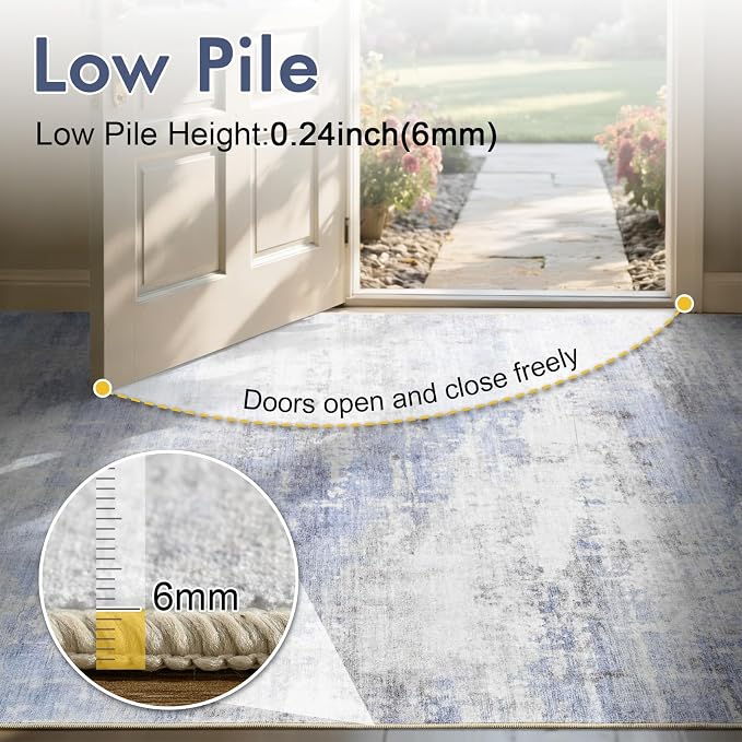 4x6 Ft Area Rugs for Living Room, Soft Non-Slip Washable Rugs Modern Abstract - Image 8