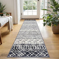 KUTA Moroccan Washable Runner Rugs 2x5, Non-Slip Vintage Black Navy Blue Boho by KUTA