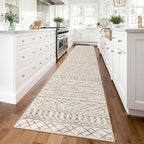 KUTA Boho Runners for Hallways 2.6x14 ft Moroccan Beige Washable Long Hall - Image 3