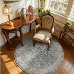 4x4 Round Living Room Rug: Washable Bedroom Rug Stain Resistant Boho Rug Non - Image 2