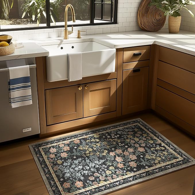 Machine Washable Small Rugs for Entryway: Door Mat Indoor Entrance 2x3 Rug Boho - Image 2