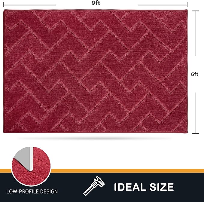 PURRUGS Easy Care Area Rug 6ft x 9ft, Non-Slip Machine Washable Entry Rug - Image 2