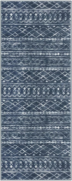 KUTA Moroccan Washable Runner Rug 2.6x8, Non-Slip Vintage Navy Blue Boho - Image 8
