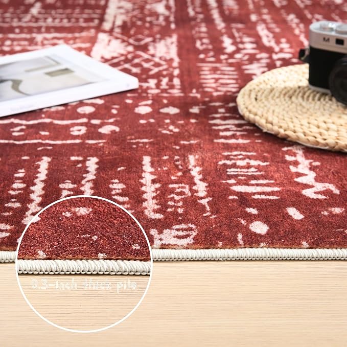 Rugcomf Living Room Rug 6x9 Rug Machine Washable Boho Area Rug Non Slip - Image 4