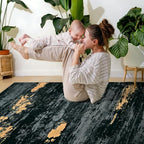 Toneed Abstract Area Rug Modern Washable Rug Soft Non Slip Rug Low Pile - Image 4