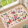 RELEANY Floral 2x3 Area Rugs Washable Print Boho Cute Carpet Non Slip Flower by RELEANY