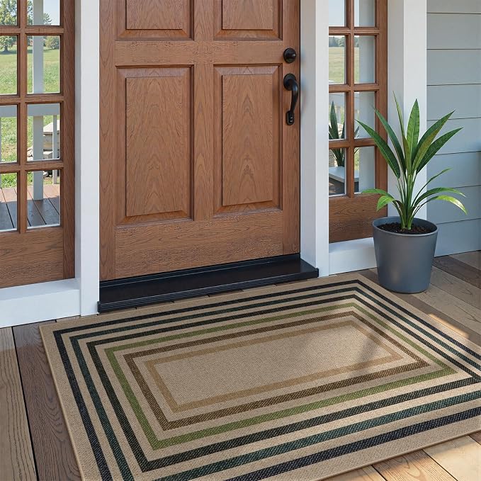 Lahome Enfys Modern Geometric Easy Jute Entryway Rug, 3x5 Washable Farmhouse - Image 3