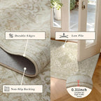 Latte&Fog 5x7 Area Rugs for Living Room, Vintage Beige Washable Rug, Boho - Image 6