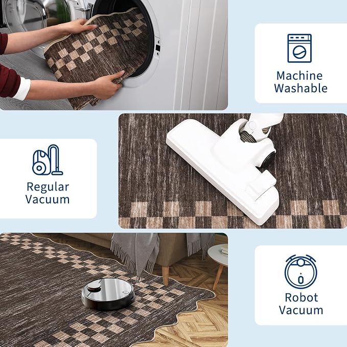 GarveeHome Scalloped Washable Rug 9x12 Area Rug - Image 6