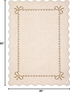 GarveeHome Scalloped Bow Rug for Living Room, Solid Beige Rug for Dorm - Image 2