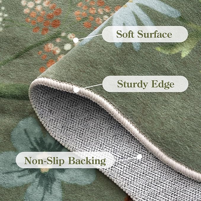 Lahome Floral 9x12 Area Rugs for Living Room Bedroom, Soft Washable Rugs 9x12 - Image 7