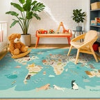 Washable 4x6 Kids Rug for Playroom – Educational Large Play Mat for Children by HazoHaus