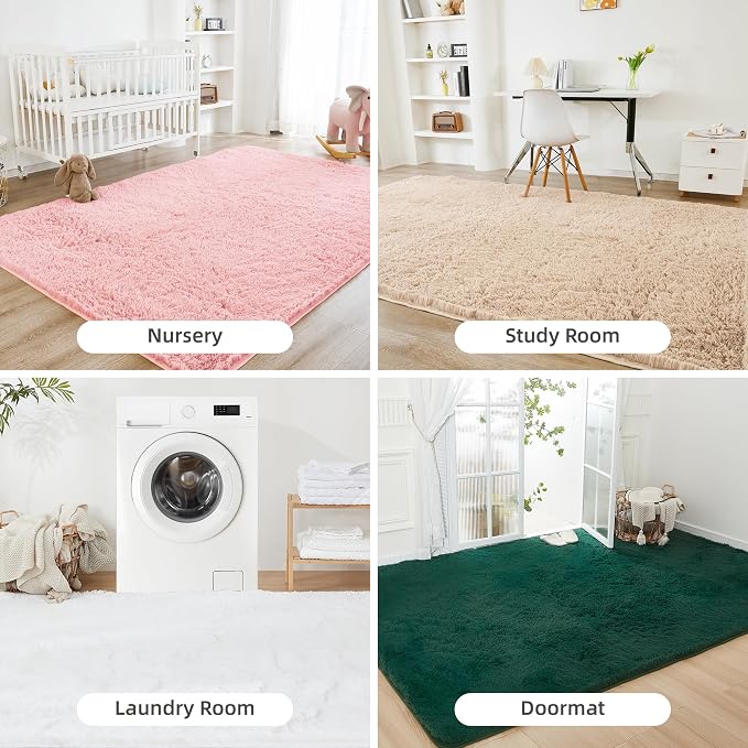 Litanika 9x12 Shag Area Rug for Living Room Bedroom, Non-Shedding Modern Indoor - Image 7