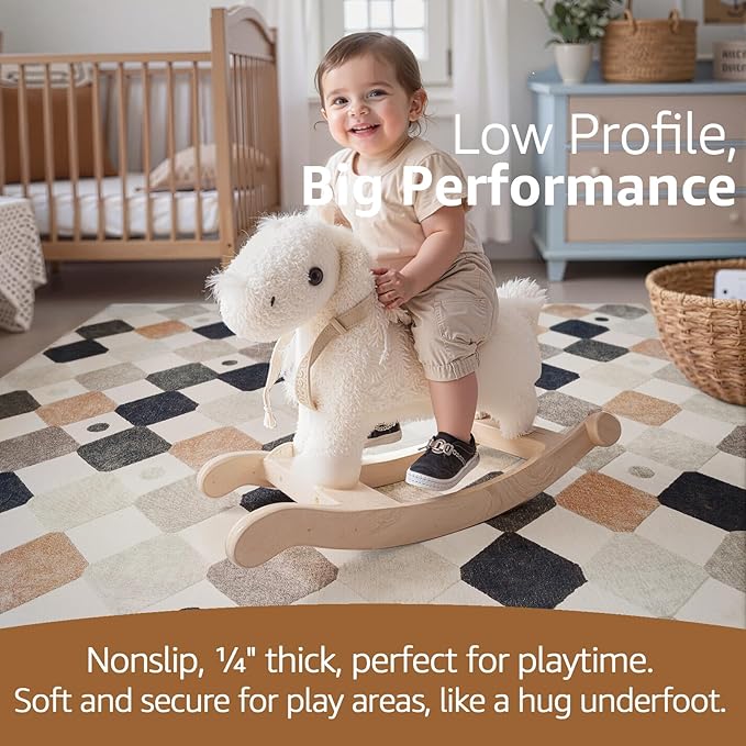 jinchan Macy 3x5 Area Rug for Kids Room Black and White Modern Colorful - Image 4