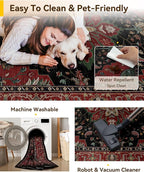 RELEANY Area Rugs 3'x4' Washable Non-Slip, Floral Vintage Distress Medallion - Image 4