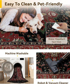 RELEANY Area Rugs Runner 2'x5' Washable Non-Slip, Floral Vintage Distress - Image 6