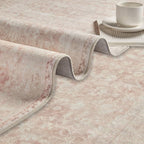 Latte&Fog Pink Rugs for Girls Bedroom, Vintage Washable 4x6 Area Rug for Living - Image 8