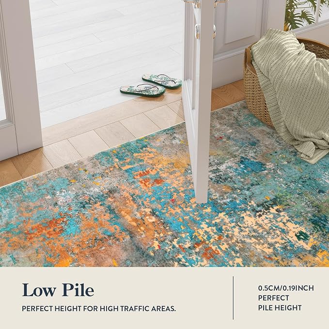 Lahome Modern Abstract Area Rugs 9x12 Living Room Rug, Washable Rugs - Image 7