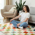 Terrug 3x5 Checkered Rug for Entryway, Soft Low Pile Stain Resistance Carpet - Image 5