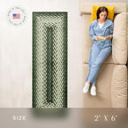 Maples Rugs Marion Bohemian Braided-Style Print Runner Rug – Made in USA – - Image 3