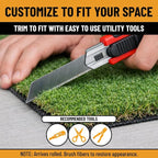 Ottomanson Artificial Grass Rug Natural 78" x 8', Realistic Grass Carpet - Image 8
