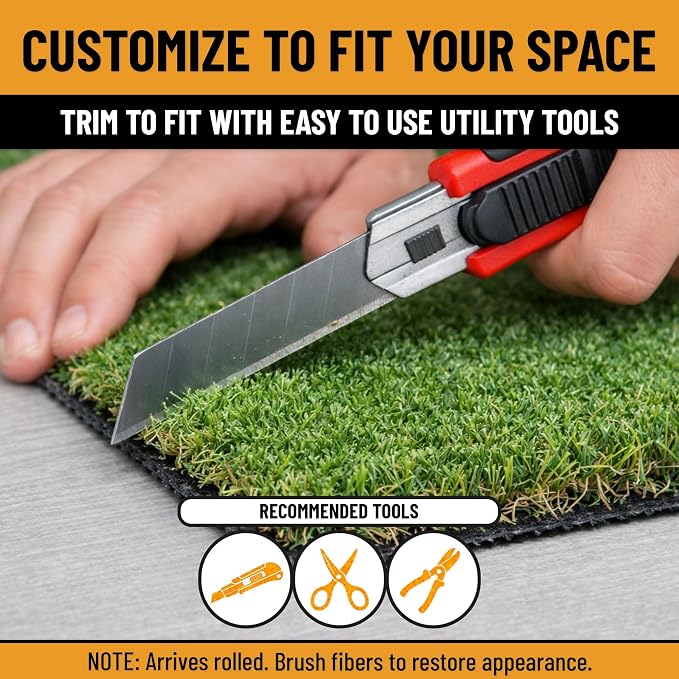 Ottomanson Artificial Grass Runner Natural 31" x 20', Realistic Grass - Image 8