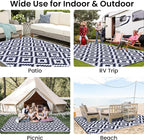 Smiry Waterproof Outdoor Rug 8x10 ft, Reversible Plastic Straw Patio Camping - Image 8