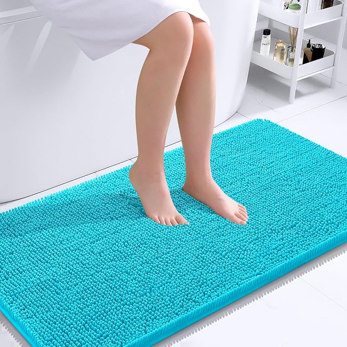 OLANLY Large Bathroom Rugs 40x24, Extra Soft Absorbent Chenille Bath Rugs by OLANLY