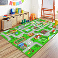 Capslpad Green Car Road Kid Rug Carpet Playmat by CapslpadDirect