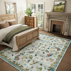 Machine Washable Rug for Living Room: 9x12 Area Rugs Vintage Rug Stain - Image 2