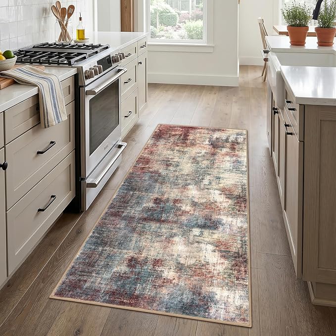 IOHOUZE Abstract Runner Rug 3x6 Ft Washable Runners - Image 2
