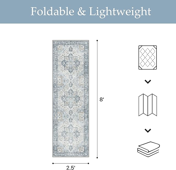 GENIMO Outdoor & Indoor Runner Rug 2.5'x8', Waterproof, Non-Shedding, Easy - Image 2